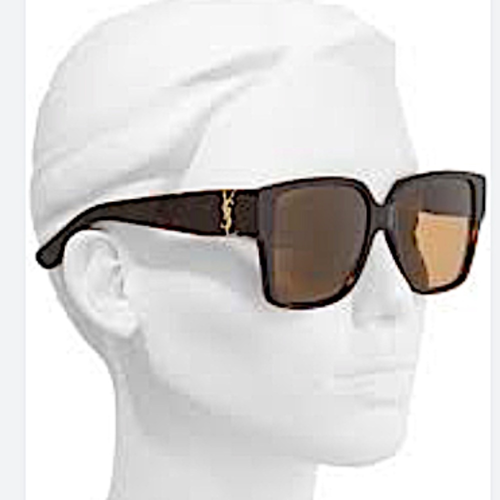 SAINT LAURENT 55MM Oversized Square Sunglasses dark brown